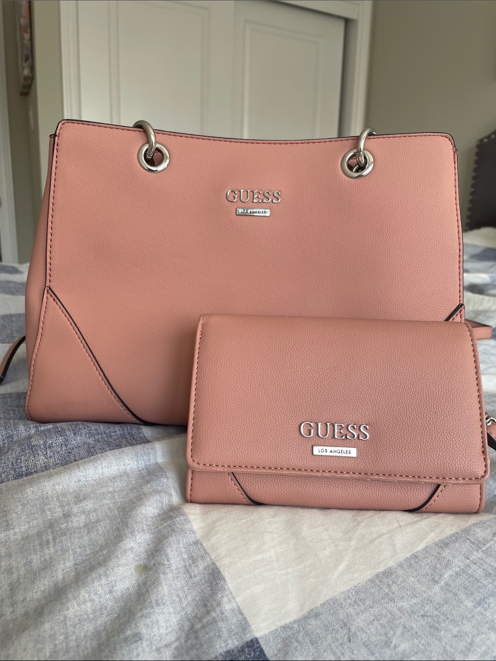 GUESS Dusty Pink Tote and Wallet Set